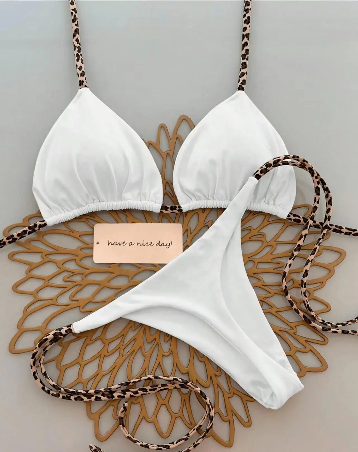 Women's Leopard Print Bikini Set | Sexy Thong Swimwear for Beach Vacation