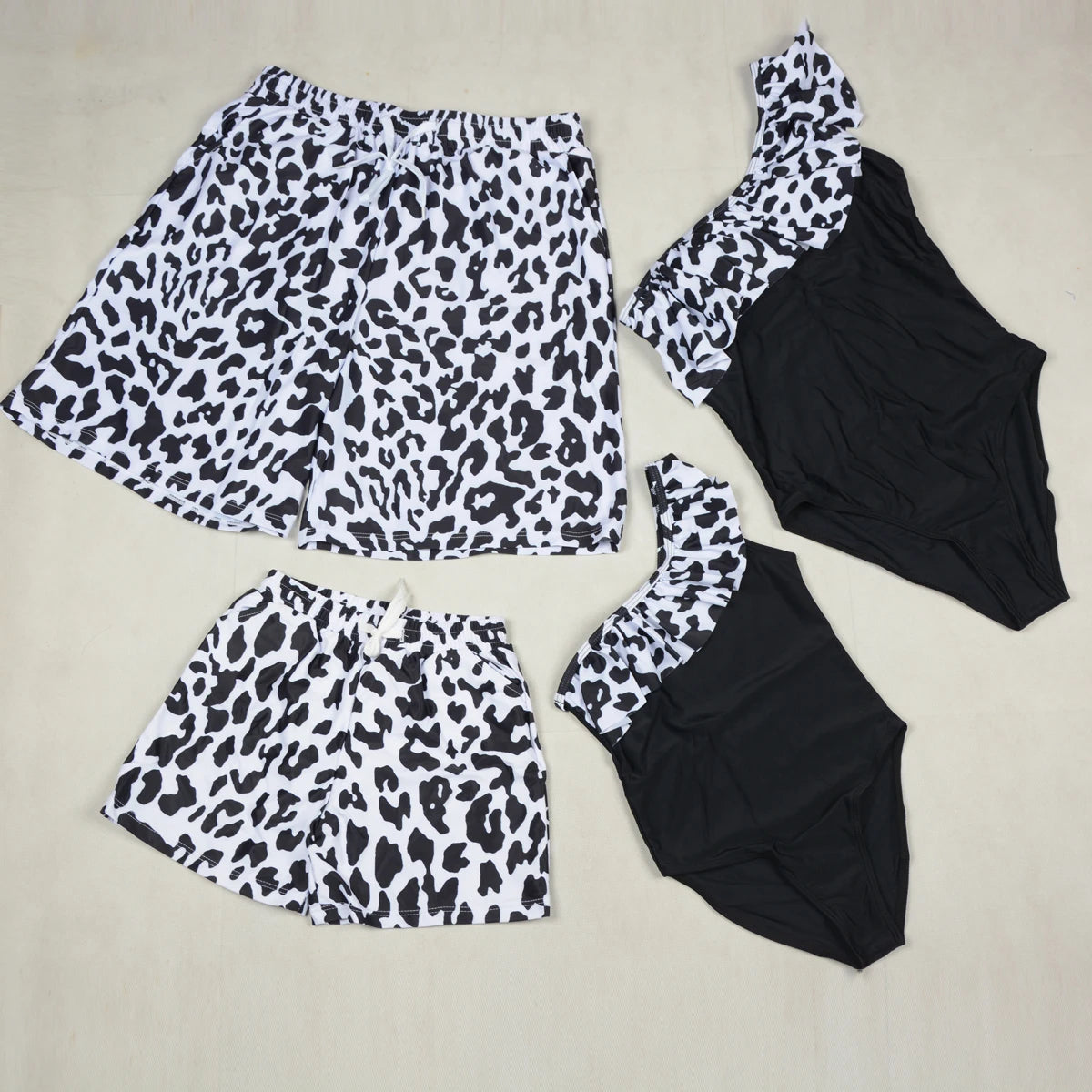 Family Matching Swimwear Set | Mother Daughter One-Piece & Father Son Beach Shorts