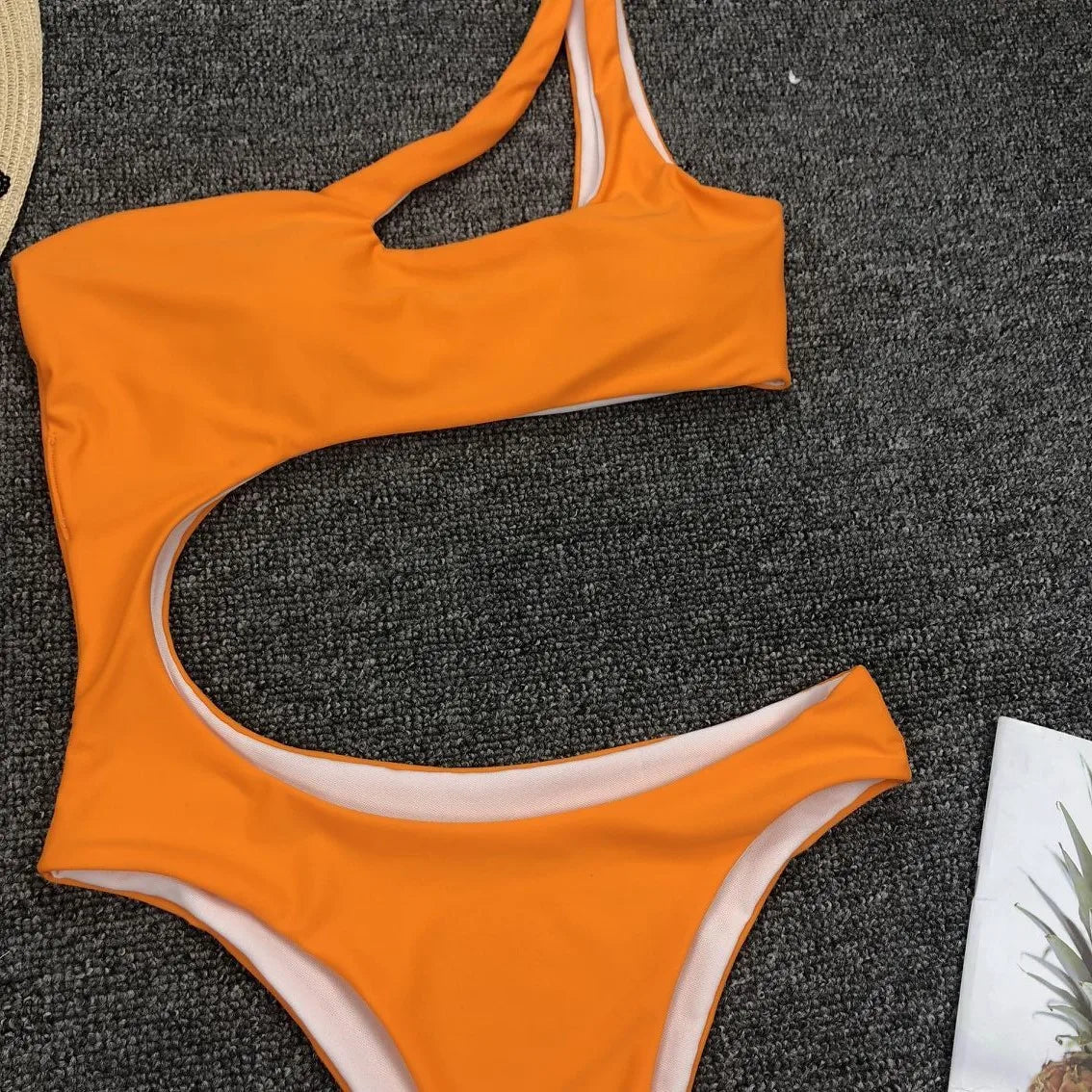 Women's Asymmetric One Shoulder One Piece Swimsuit | High Cut Monokini Swimwear