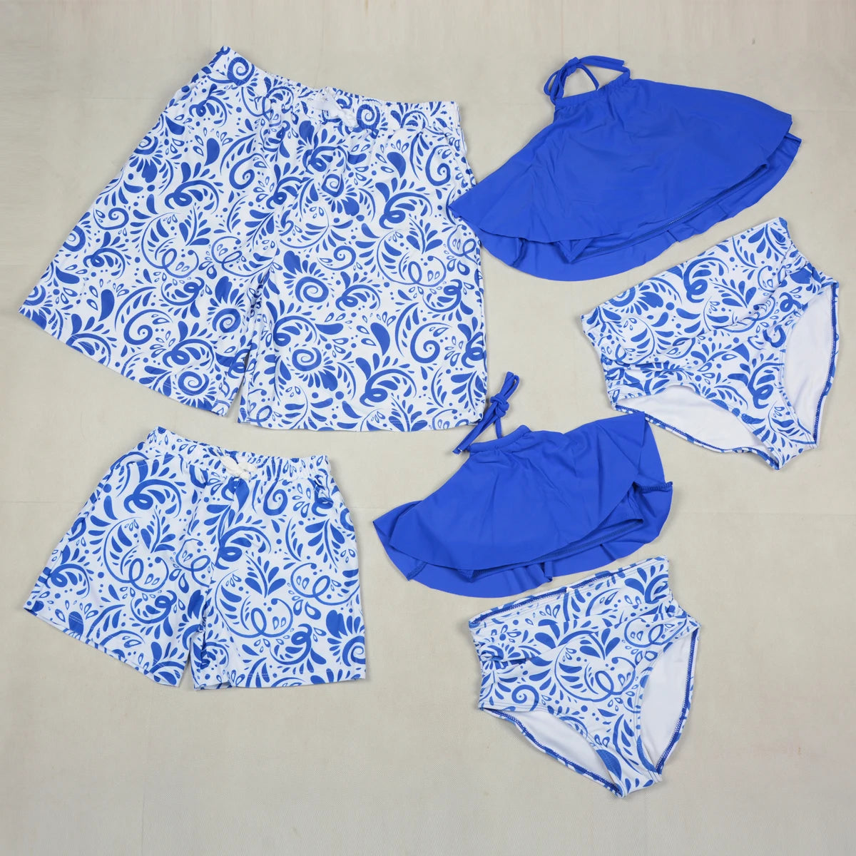 Family Matching Swimwear Set | Mother Daughter One-Piece & Father Son Beach Shorts