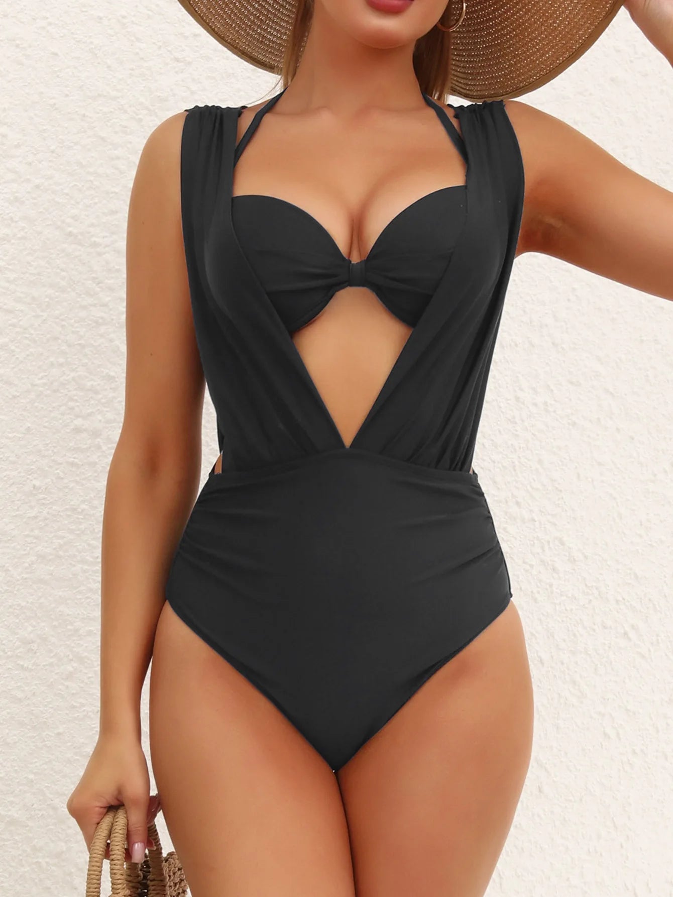 Sexy Cut Out One Piece Swimsuit - Brazilian Style Bathing Suit with Open Back
