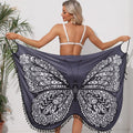 Women's Butterfly Print Beach Cover Up Dress | Lace Up Backless Sundress