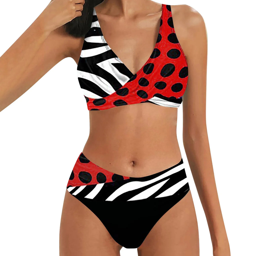 Color Block High Waist Bikini Set | Sexy Brazilian Swimsuit for Women