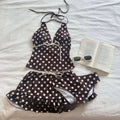 Women's Y2K Dot Print 3-Piece Bikini Set | Vintage Crop Top Swimwear
