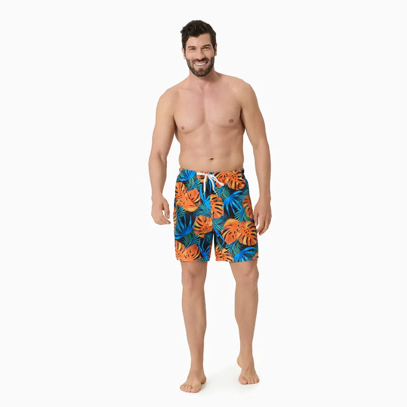 Family Matching Floral Swimwear | Drawstring Swim Trunks & Mesh One-Piece Swimsuit
