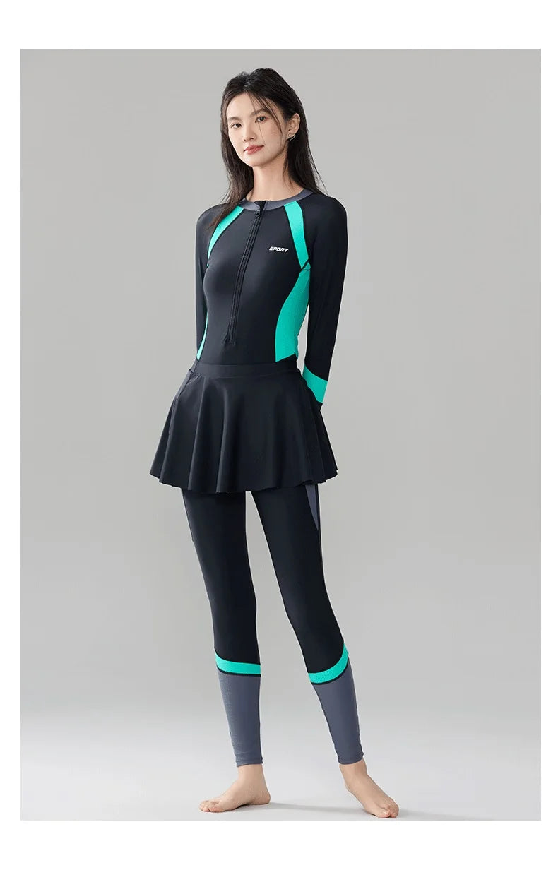Women's UV Protection Rash Guard - Full Body WaterProof Quick-Dry Athletic Swimwear