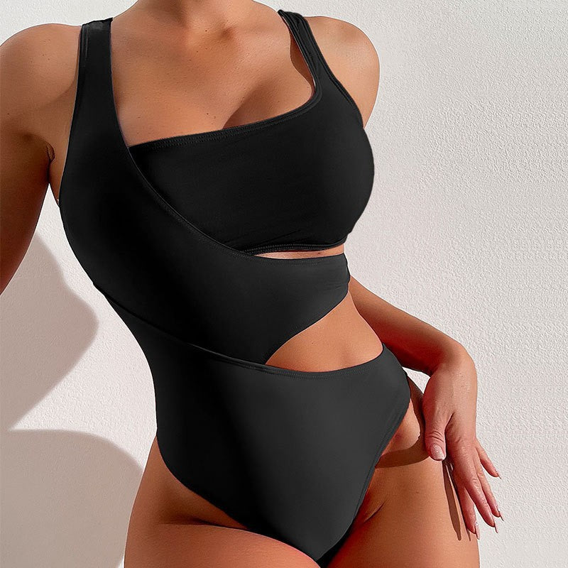 CIKINI Women's Color Contrast One Piece Swimsuit | Beach Bikini Swimwear
