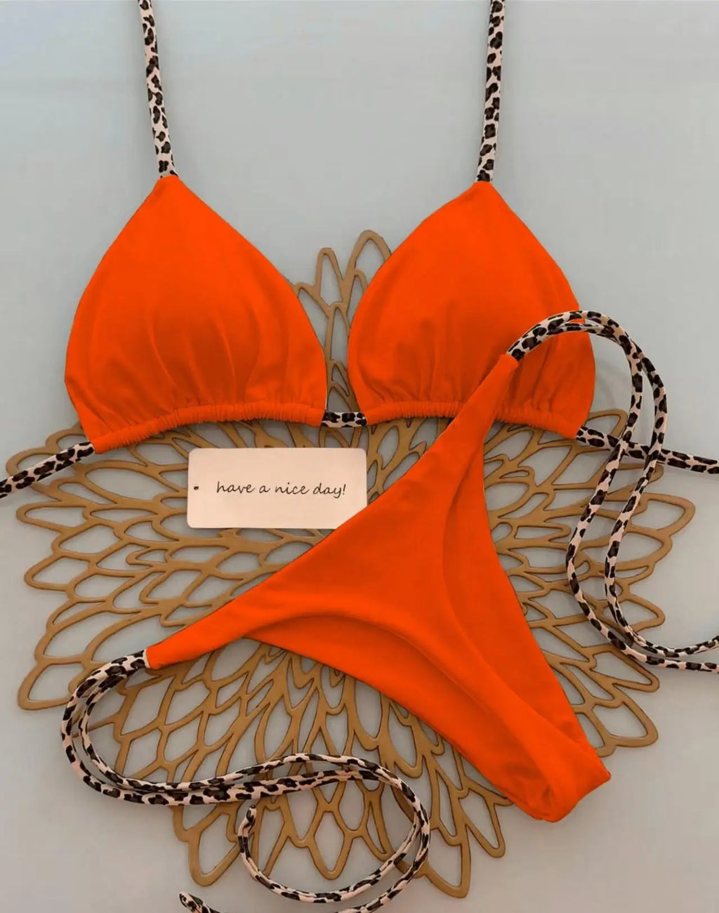 Women's Leopard Print Bikini Set | Sexy Thong Swimwear for Beach Vacation