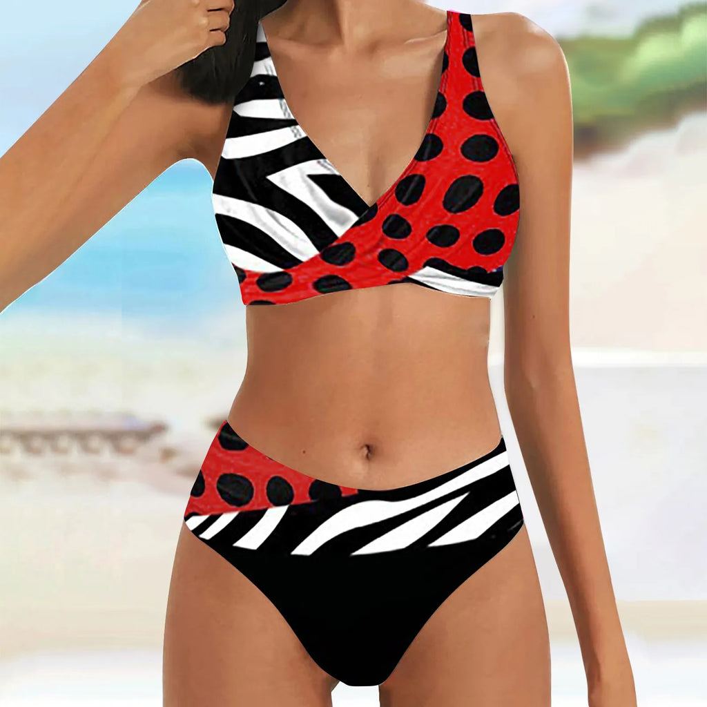 Color Block High Waist Bikini Set | Sexy Brazilian Swimsuit for Women