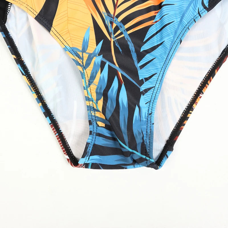 Women's Long Sleeve Floral Rash Guard One-Piece Swimsuit | Surfing Swimwear