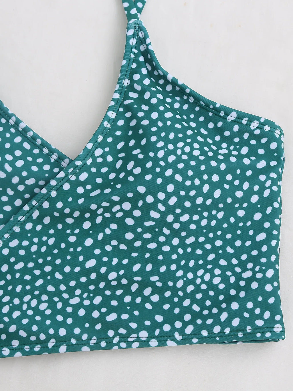 Women's Dot Print Bikini Set | High Waist Brazilian with Push Up & Lace Up