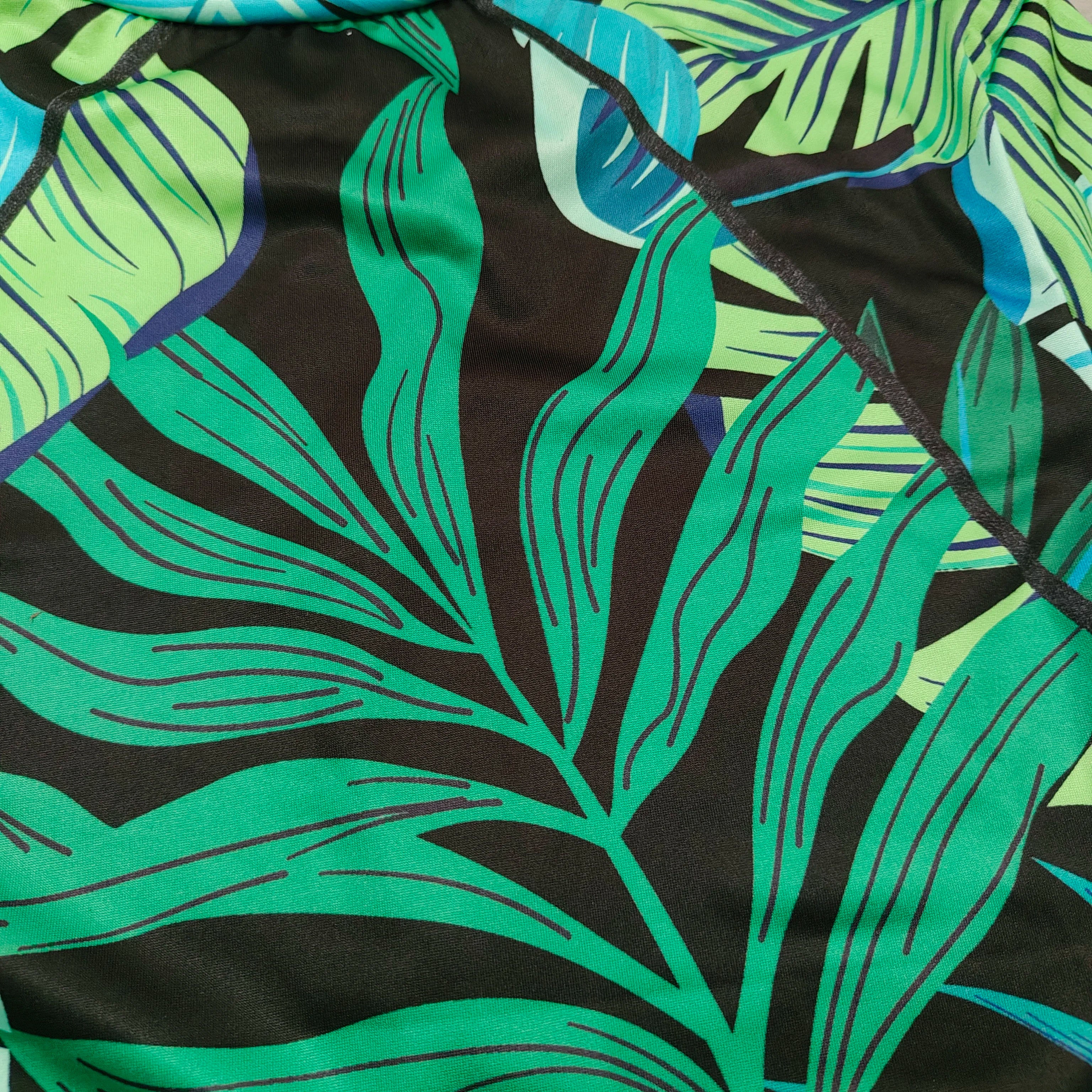 Women's Long Sleeve Tropical Print One Piece Swimsuit | Front Zipper Surf Suit with UV Protection