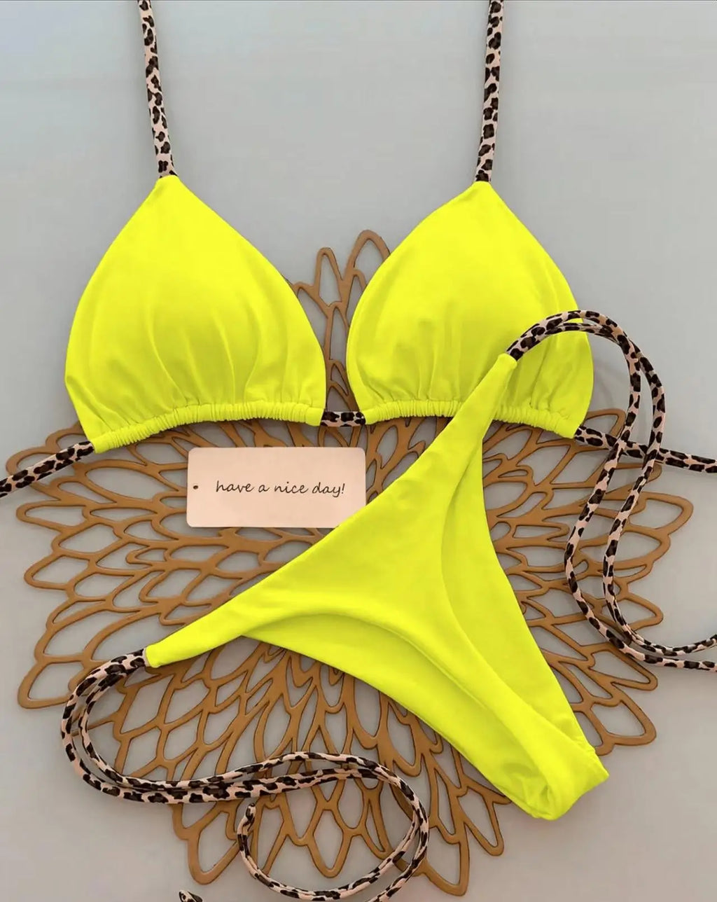 Women's Leopard Print Bikini Set | Sexy Thong Swimwear for Beach Vacation