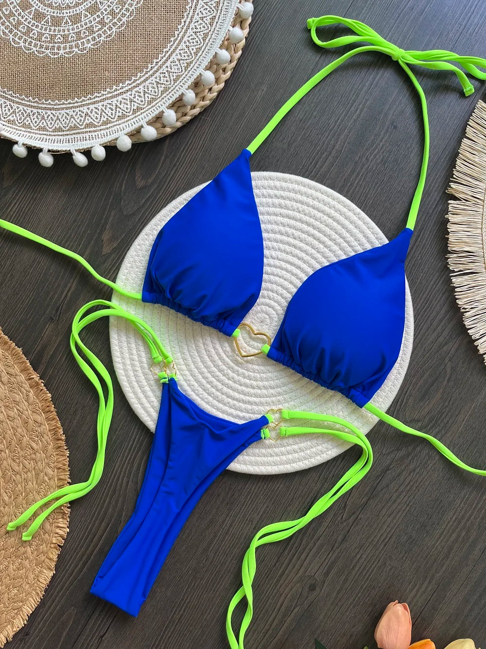 Women's Low Waist Lace Up Bikini Set | Two-Piece Swimwear