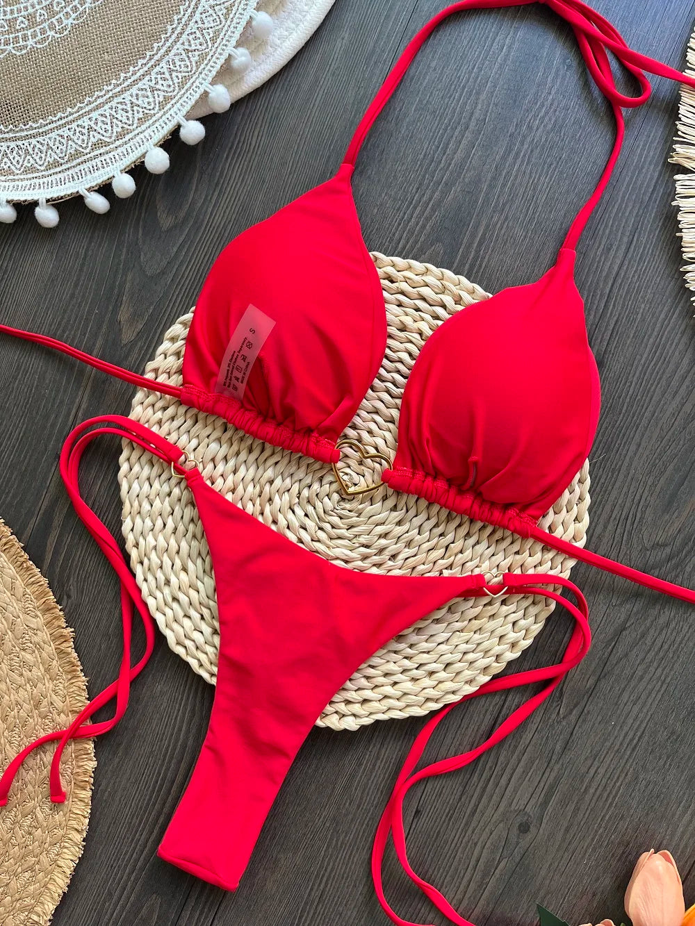 Women's Low Waist Lace Up Bikini Set | Two-Piece Swimwear