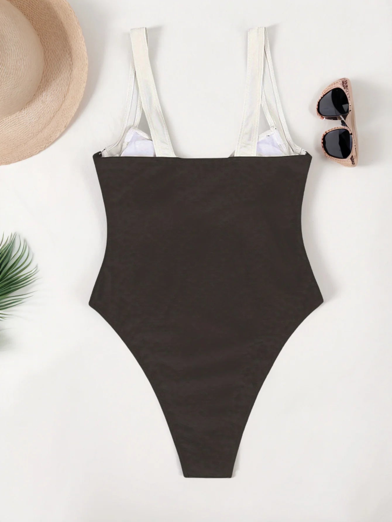 Women's Conservative One-Piece Swimsuit | Patchwork Tummy Control Beachwear