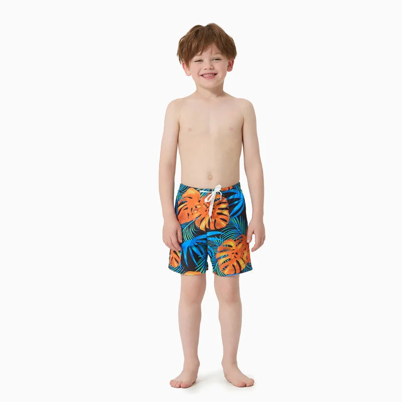Family Matching Floral Swimwear | Drawstring Swim Trunks & Mesh One-Piece Swimsuit
