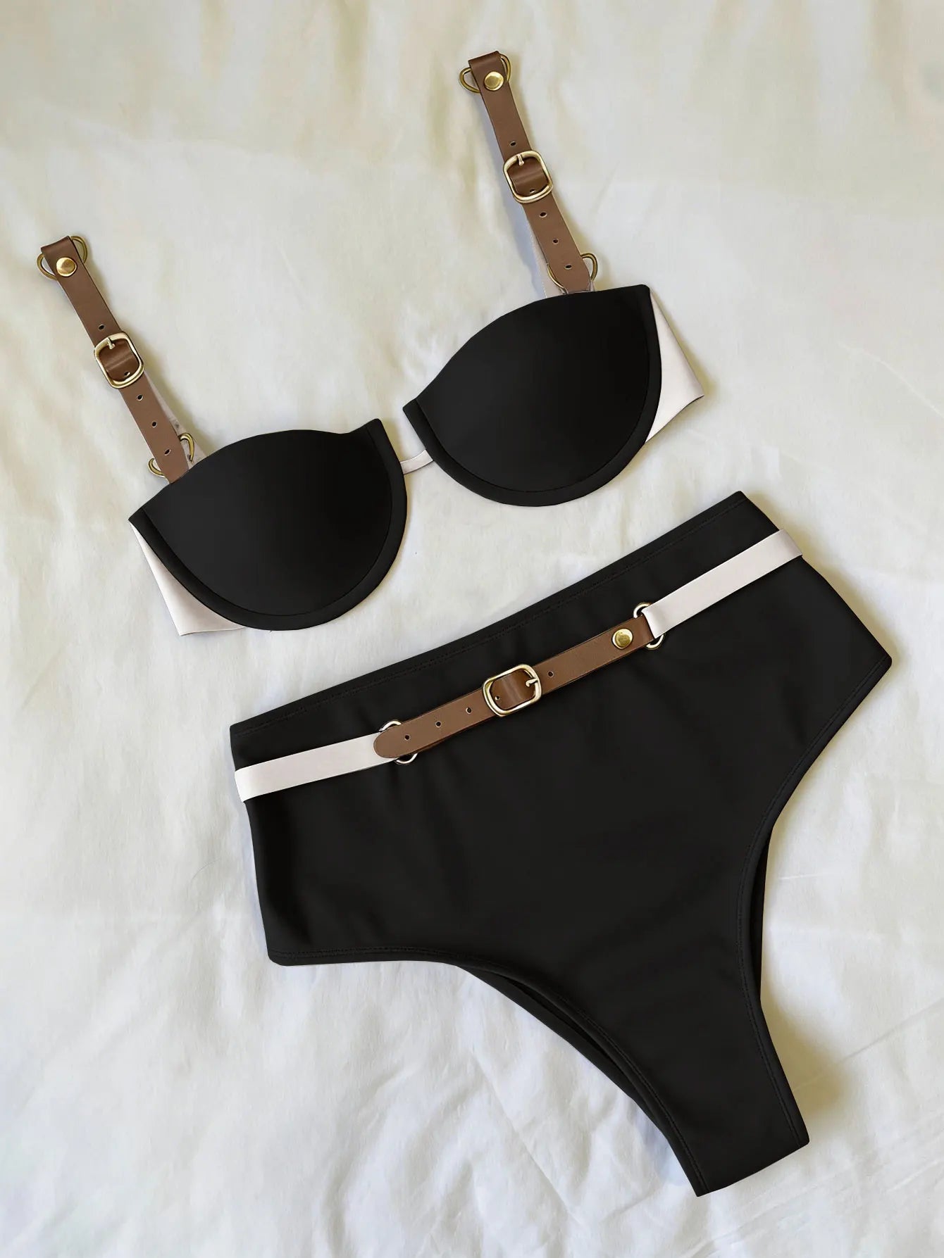 Women's Corset Style Denim Bikini Set | Sexy Casual Swimwear for Mature Women
