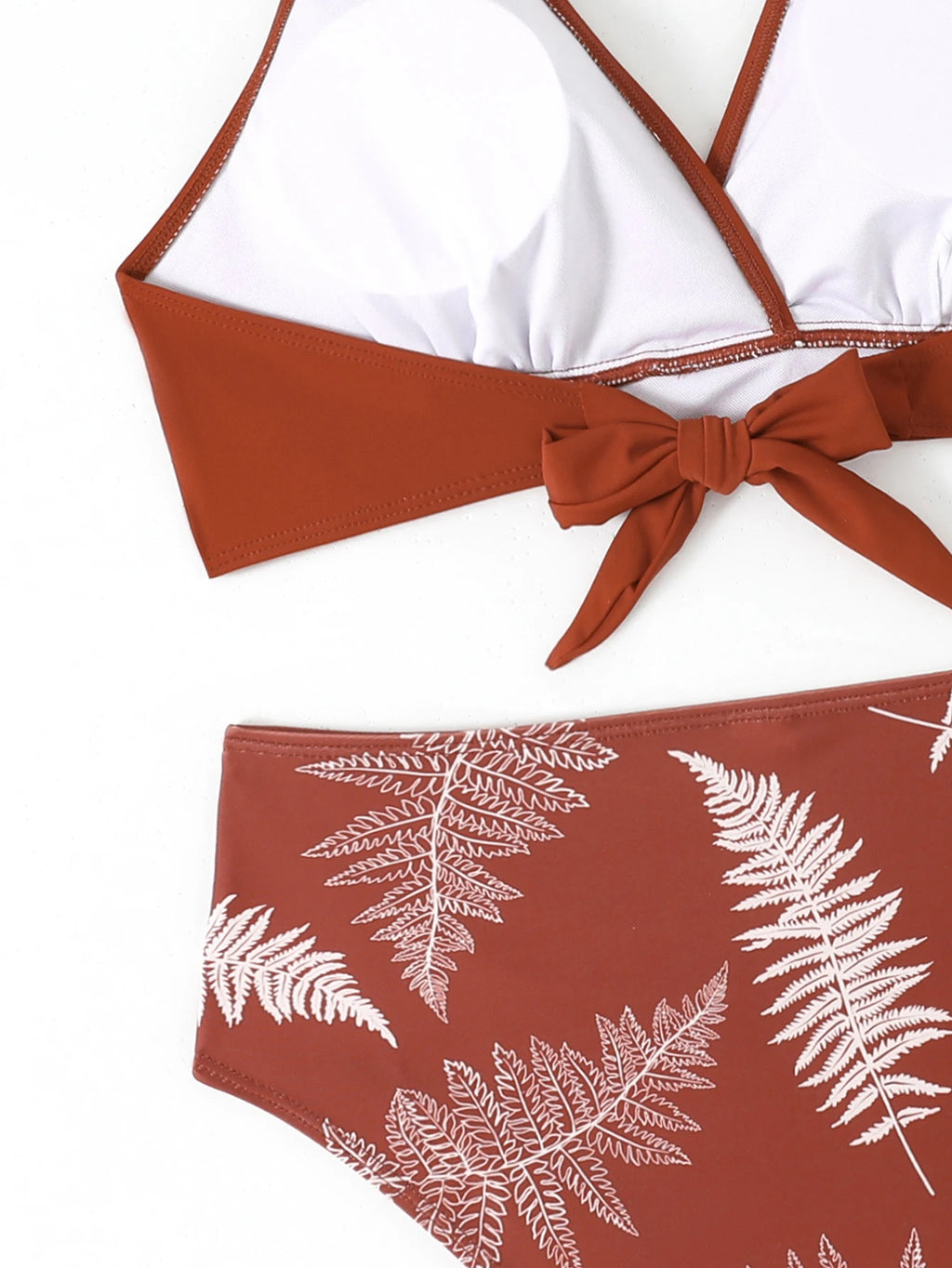 Women's High Waist Bikini Set | Padded Halter Top with Ruffle Trim | Sexy Swimwear