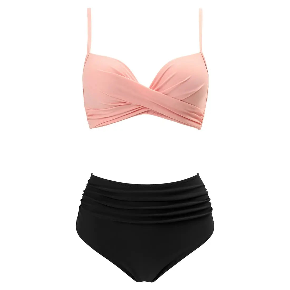 Vintage Print High Waist Bikini - Women's Push Up Swimsuit for Summer Beach