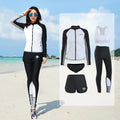 Women's 5-Piece Long Sleeve Rash Guard Set | UV/SPF Swim Shirt & Leggings