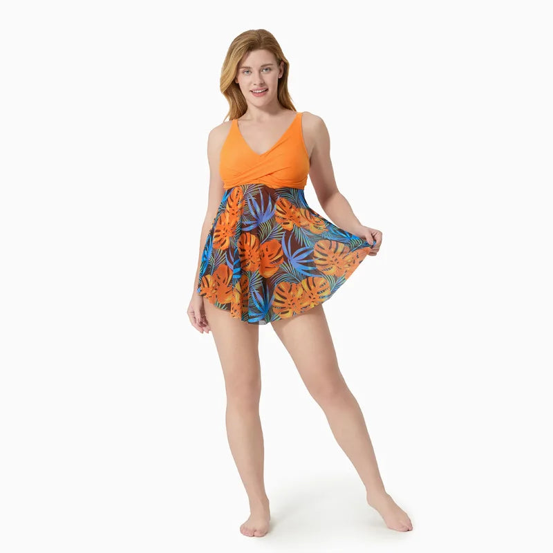 Family Matching Floral Swimwear | Drawstring Swim Trunks & Mesh One-Piece Swimsuit