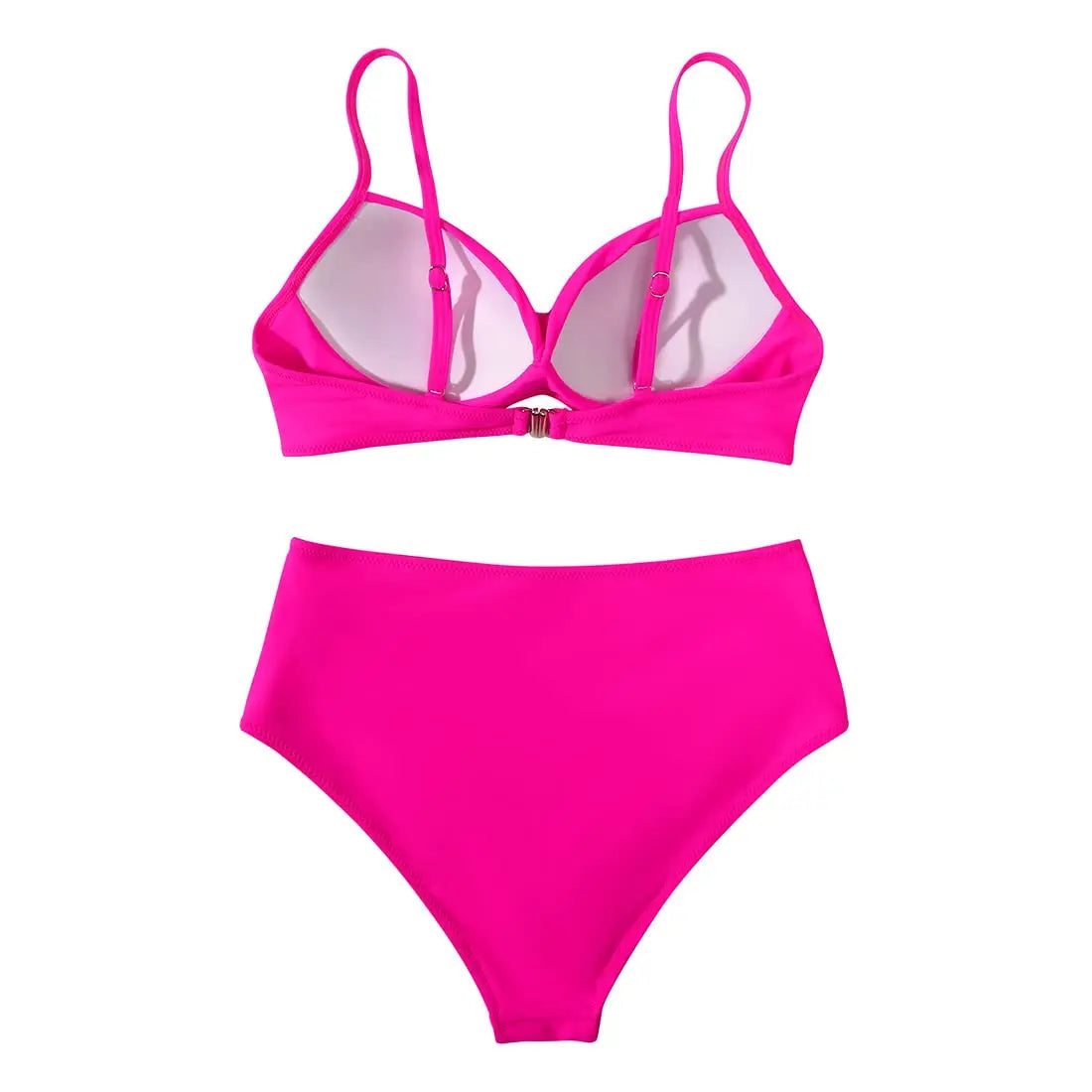 Vintage Print High Waist Bikini - Women's Push Up Swimsuit for Summer Beach