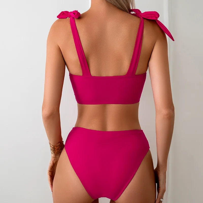 Women's 3 Pack Bikini Set - High Waist with Sarong Skirt Cover Ups for Beach