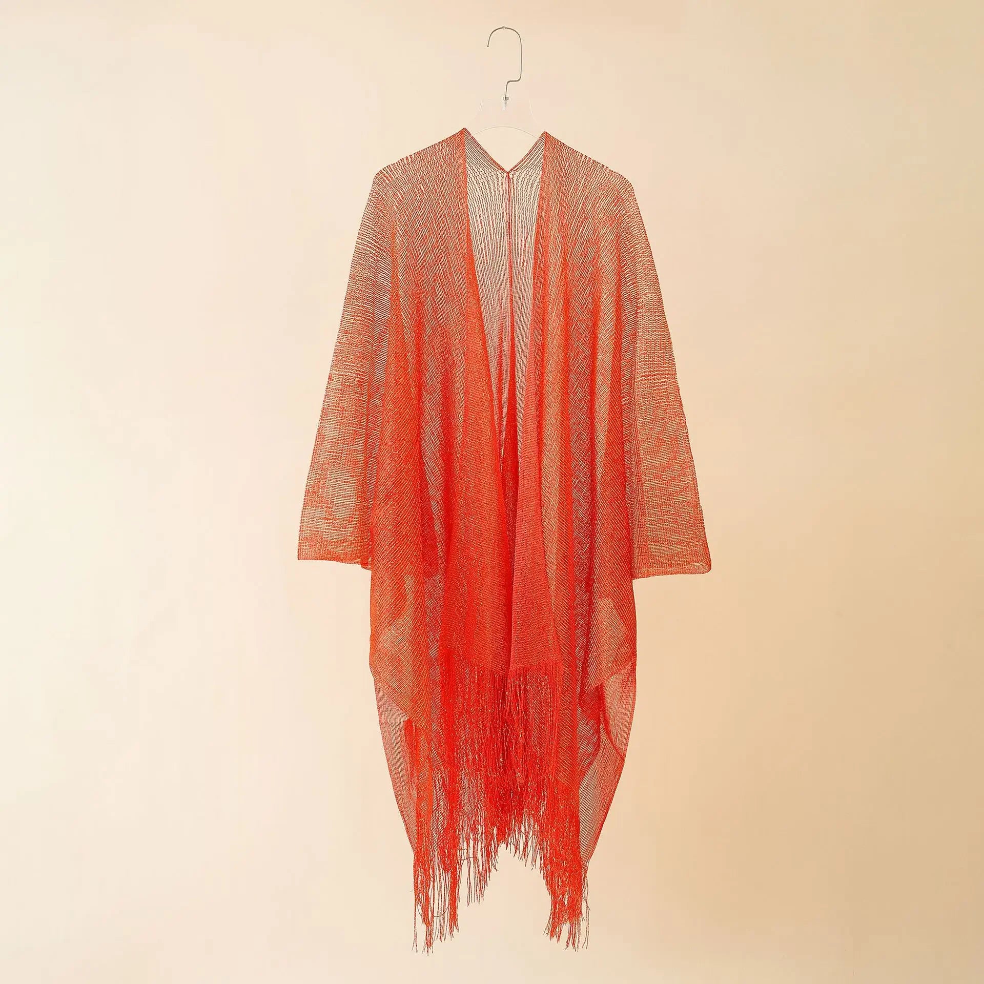 Gold Tassel Bikini Cover Up - Sexy See-Through Beach Dress Tunic for Women