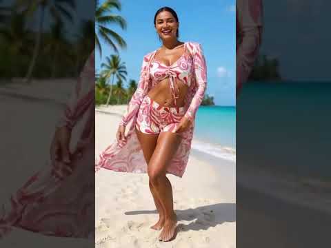 Sexy Print 3 Piece Bikini Set - Women's High Waist Swimsuit with Cover Up