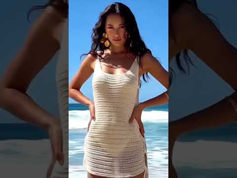 Sexy U Neck Mini Dress - Sleeveless Knit with Horizontal Stripes & Side Cut Outs | Beach Vacation