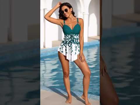 Blue Floral Tankini Set | Two-Piece Bikini Swimsuit for Women in Sizes S-6XL